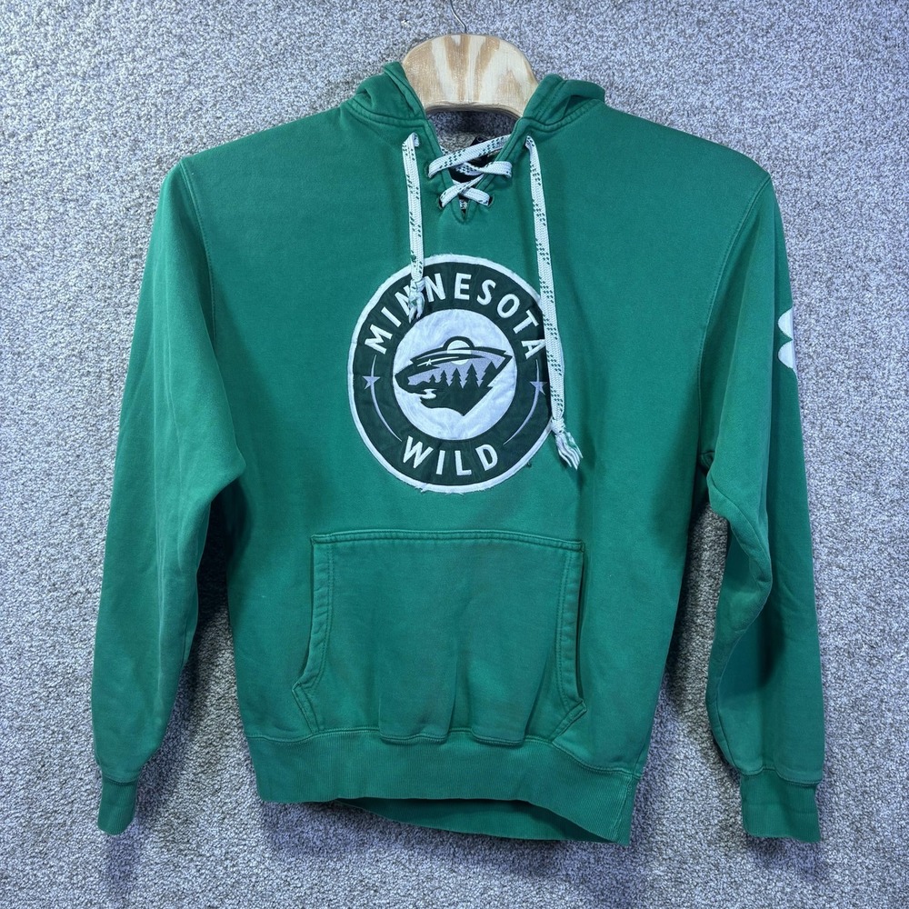Minnesota Wild Hoodie Mens Large Green NHL Hockey Signature Concepts Lace‎ Up